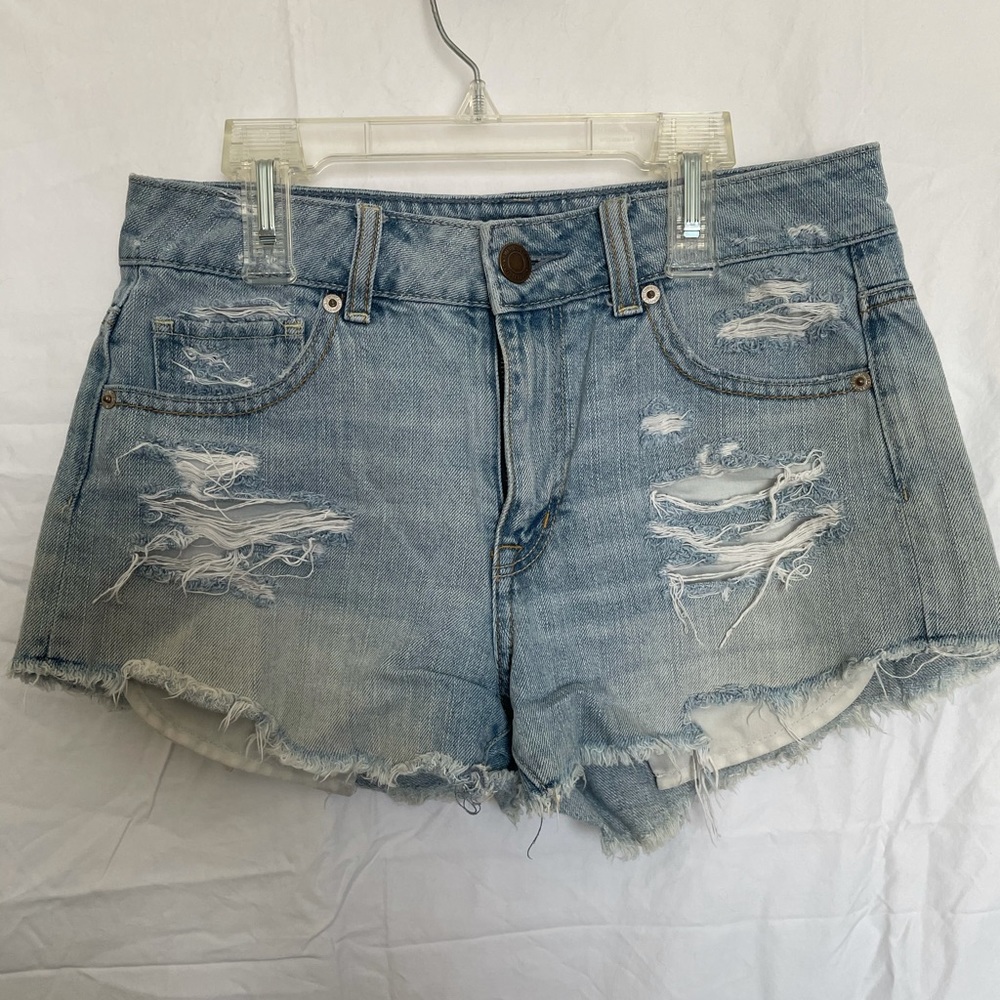 Light washed jean shorts